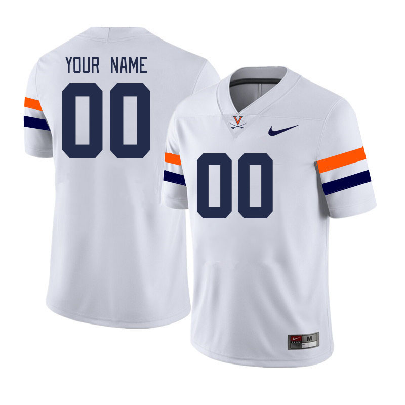 Custom Virginia Cavaliers Name And Number College Football Jerseys Stitched-White